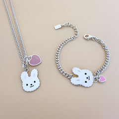Personalized Child Contact ID Animal Necklace & Bracelet Set